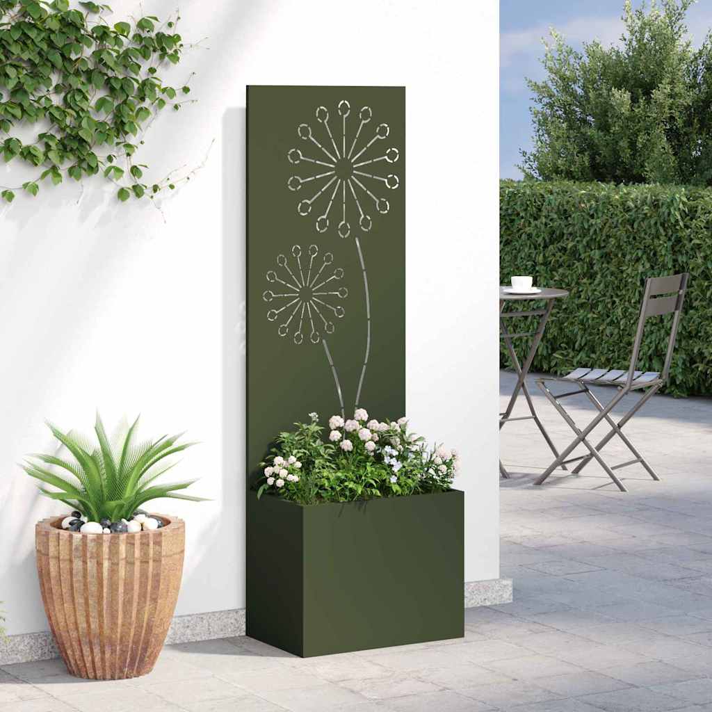 Vaso da Giardino con Pannello Decorativo Oliver verde