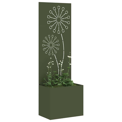 Vaso da Giardino con Pannello Decorativo Oliver verde