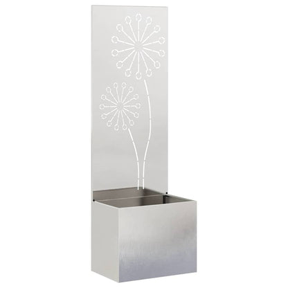 Vaso da Giardino con Pannello Decorativo Argento 50 x 140 cm