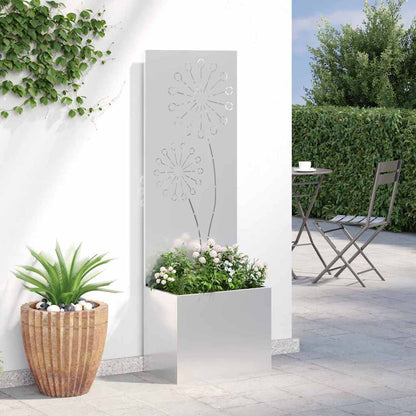 Vaso da Giardino con Pannello Decorativo Argento 50 x 140 cm