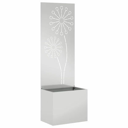 Vaso da Giardino con Pannello Decorativo Argento 50 x 140 cm