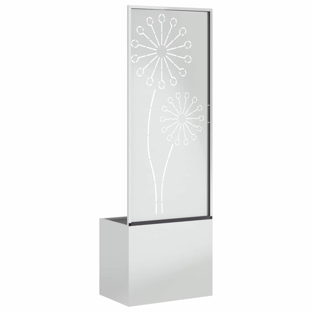 Vaso da Giardino con Pannello Decorativo Argento 50 x 140 cm
