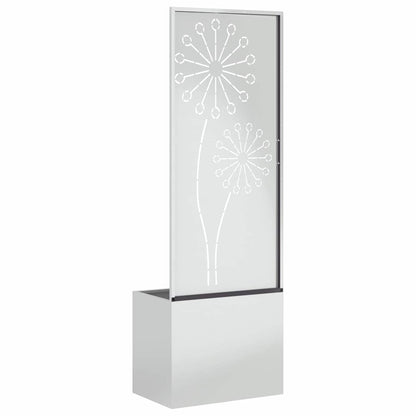 Vaso da Giardino con Pannello Decorativo Argento 50 x 140 cm