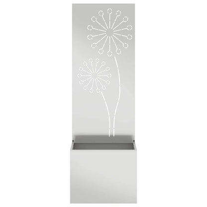 Vaso da Giardino con Pannello Decorativo Argento 50 x 140 cm