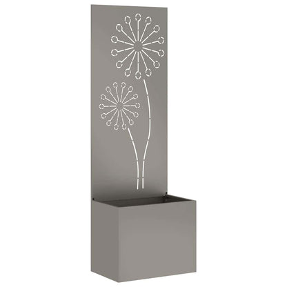 Vaso da Giardino con Pannello Decorativo Ruggine 50 x 140 cm