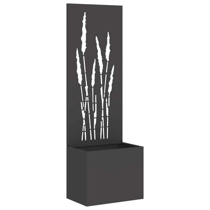 Vaso da Giardino con Pannello Decorativo Nero 50 x 140 cm