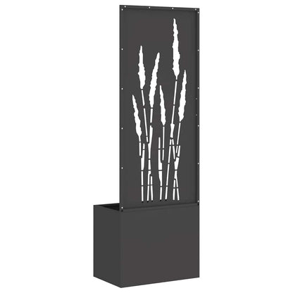 Vaso da Giardino con Pannello Decorativo Nero 50 x 140 cm