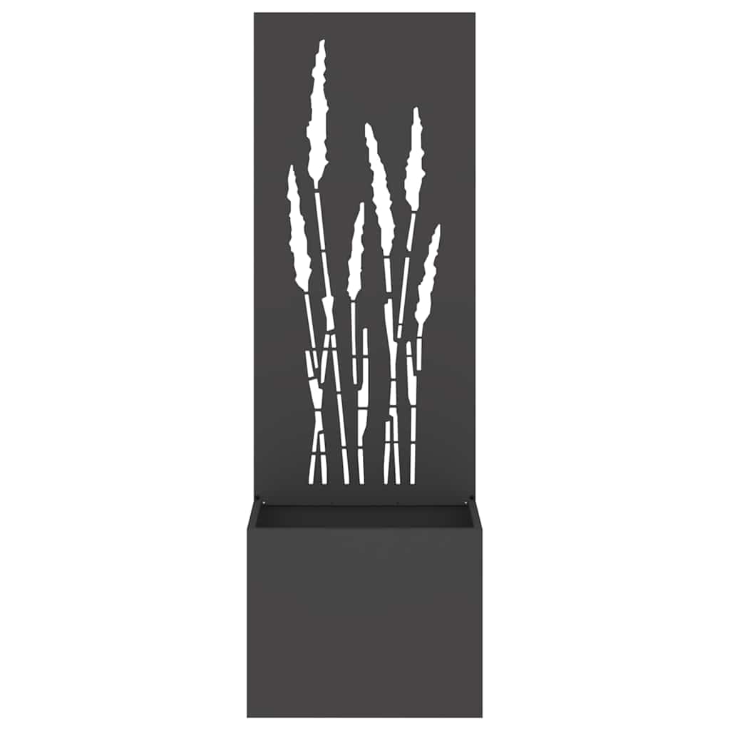 Vaso da Giardino con Pannello Decorativo Nero 50 x 140 cm