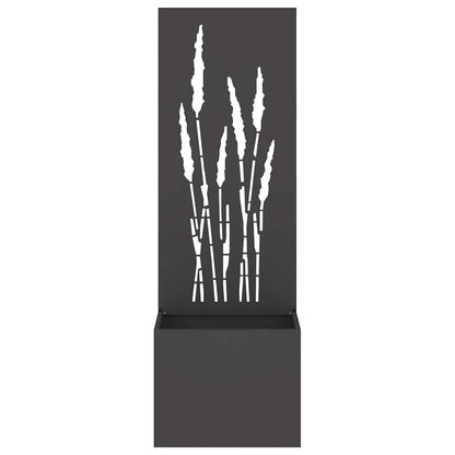 Vaso da Giardino con Pannello Decorativo Nero 50 x 140 cm