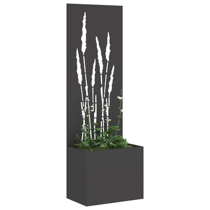 Vaso da Giardino con Pannello Decorativo Nero 50 x 140 cm
