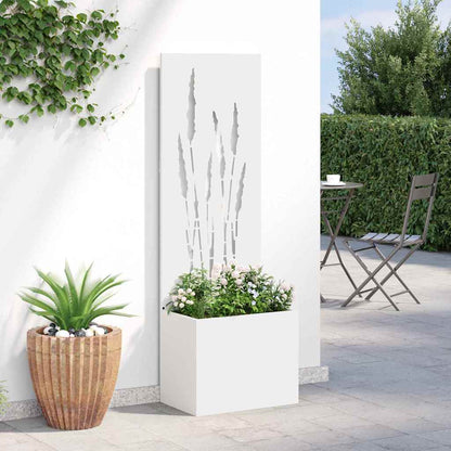 Vaso da Giardino con Pannello Decorativo Bianco 50 x 140 cm