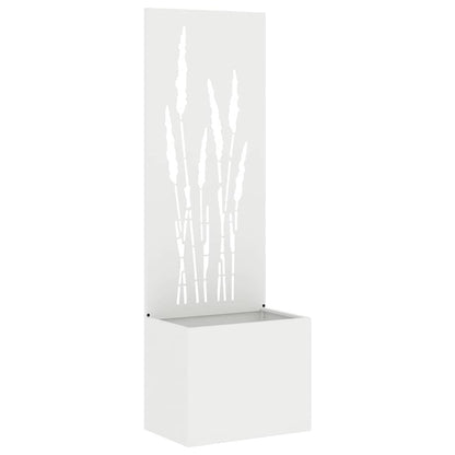 Vaso da Giardino con Pannello Decorativo Bianco 50 x 140 cm