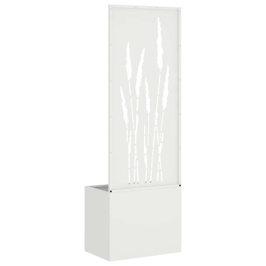Vaso da Giardino con Pannello Decorativo Bianco 50 x 140 cm