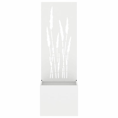 Vaso da Giardino con Pannello Decorativo Bianco 50 x 140 cm