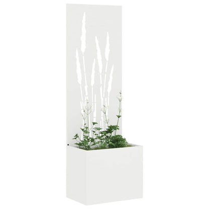 Vaso da Giardino con Pannello Decorativo Bianco 50 x 140 cm