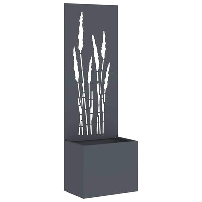 Vaso da Giardino con Pannello Decorativo Antracite 50 x 140 cm