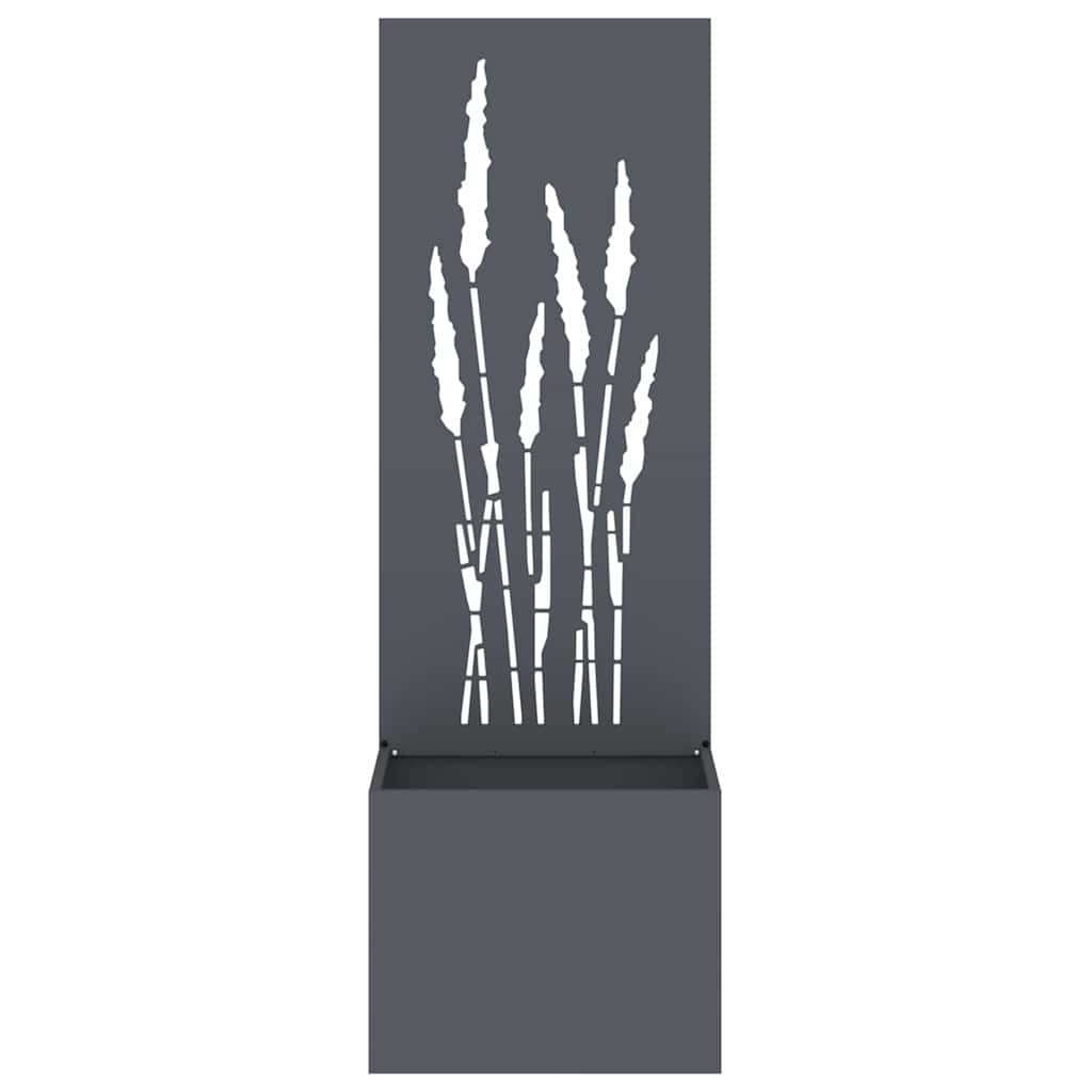 Vaso da Giardino con Pannello Decorativo Antracite 50 x 140 cm