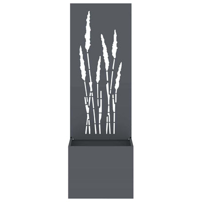 Vaso da Giardino con Pannello Decorativo Antracite 50 x 140 cm