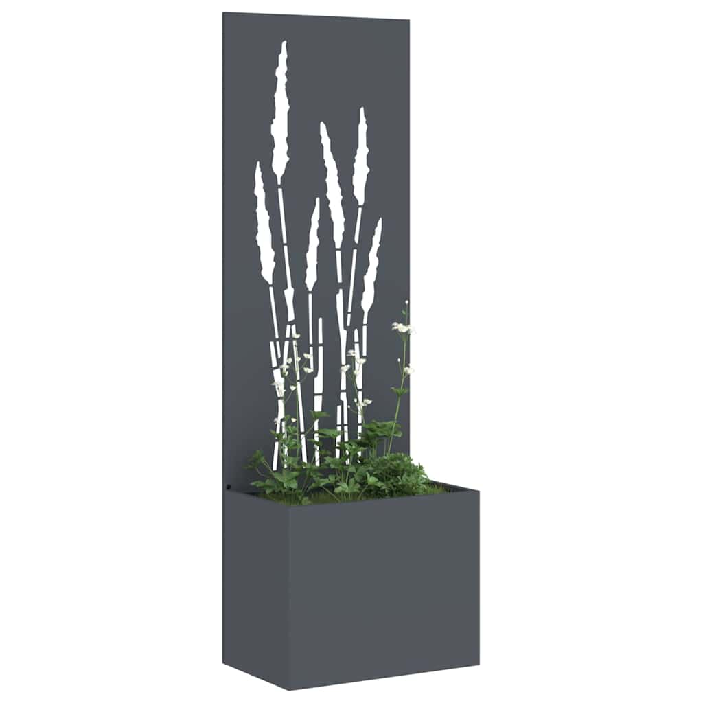 Vaso da Giardino con Pannello Decorativo Antracite 50 x 140 cm