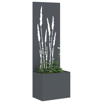 Vaso da Giardino con Pannello Decorativo Antracite 50 x 140 cm