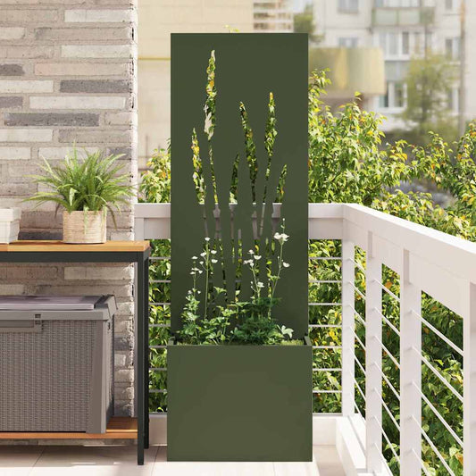 Vaso da Giardino con Pannello Decorativo Oliver verde