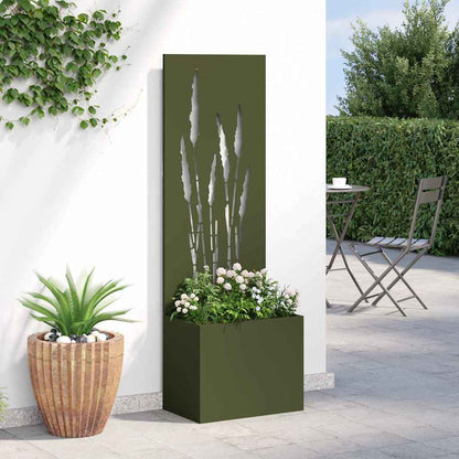 Vaso da Giardino con Pannello Decorativo Oliver verde