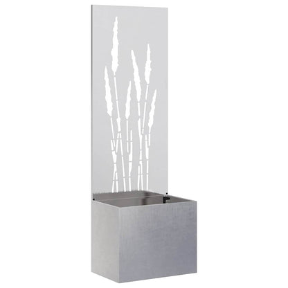 Vaso da Giardino con Pannello Decorativo Argento 50 x 140 cm