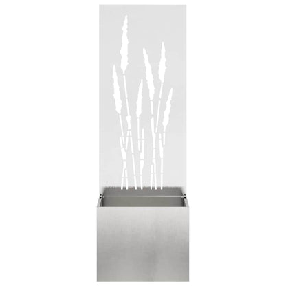 Vaso da Giardino con Pannello Decorativo Argento 50 x 140 cm