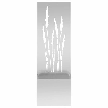 Vaso da Giardino con Pannello Decorativo Argento 50 x 140 cm