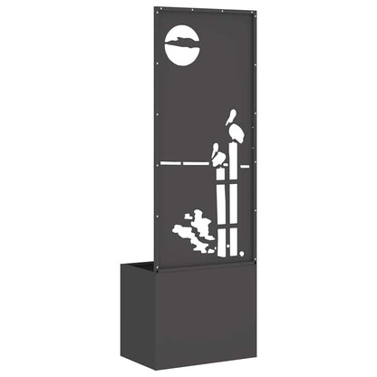 Vaso da Giardino con Pannello Decorativo Nero 50 x 140 cm