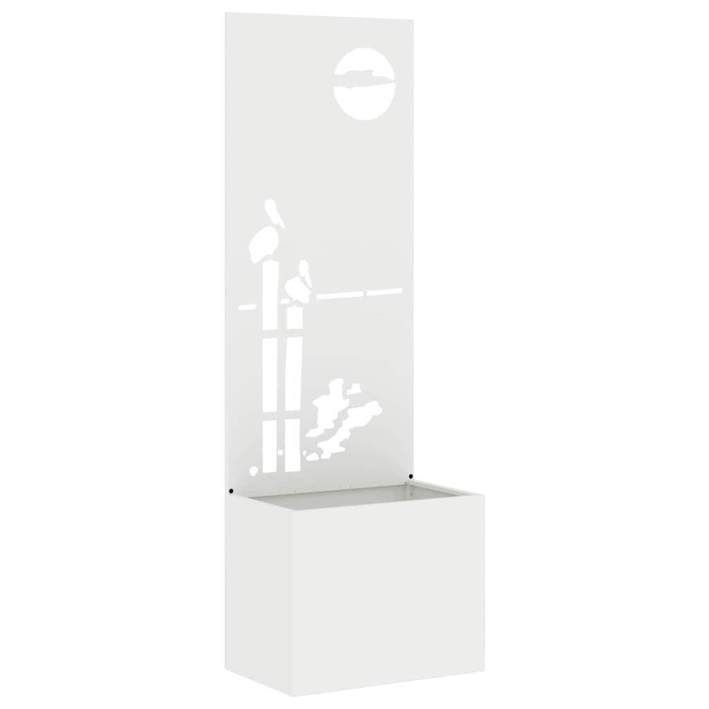 Vaso da Giardino con Pannello Decorativo Bianco 50 x 140 cm