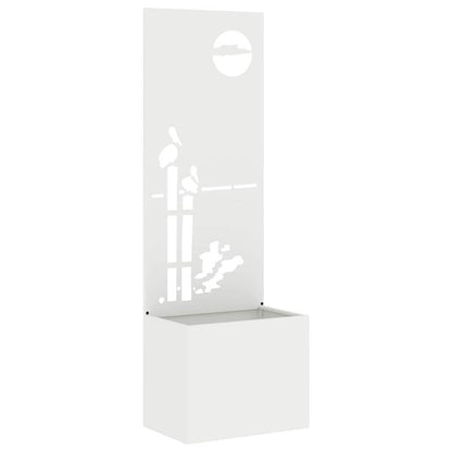 Vaso da Giardino con Pannello Decorativo Bianco 50 x 140 cm