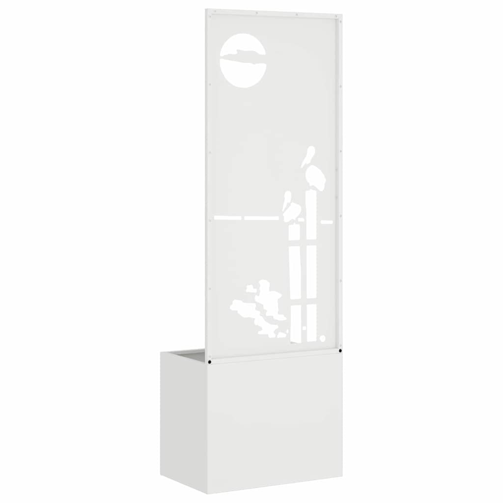 Vaso da Giardino con Pannello Decorativo Bianco 50 x 140 cm