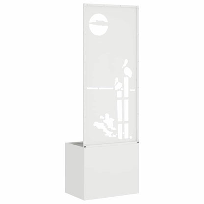 Vaso da Giardino con Pannello Decorativo Bianco 50 x 140 cm