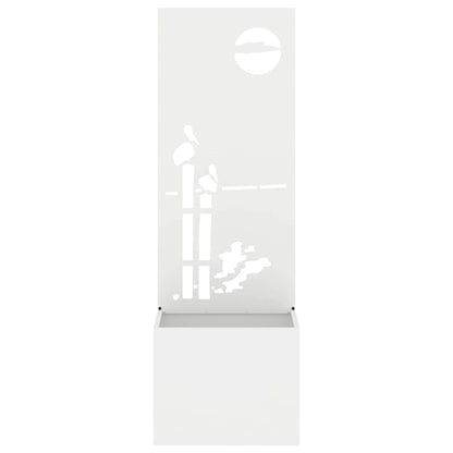 Vaso da Giardino con Pannello Decorativo Bianco 50 x 140 cm