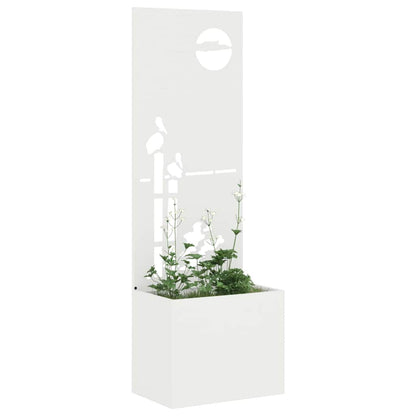Vaso da Giardino con Pannello Decorativo Bianco 50 x 140 cm