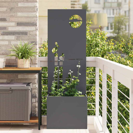 Vaso da Giardino con Pannello Decorativo Antracite 50 x 140 cm