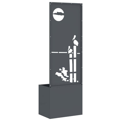Vaso da Giardino con Pannello Decorativo Antracite 50 x 140 cm