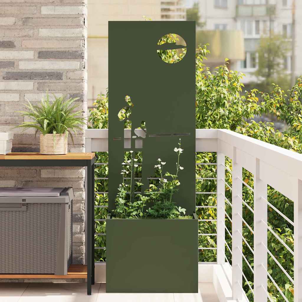 Vaso da Giardino con Pannello Decorativo Oliver verde
