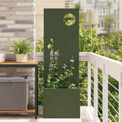 Vaso da Giardino con Pannello Decorativo Oliver verde
