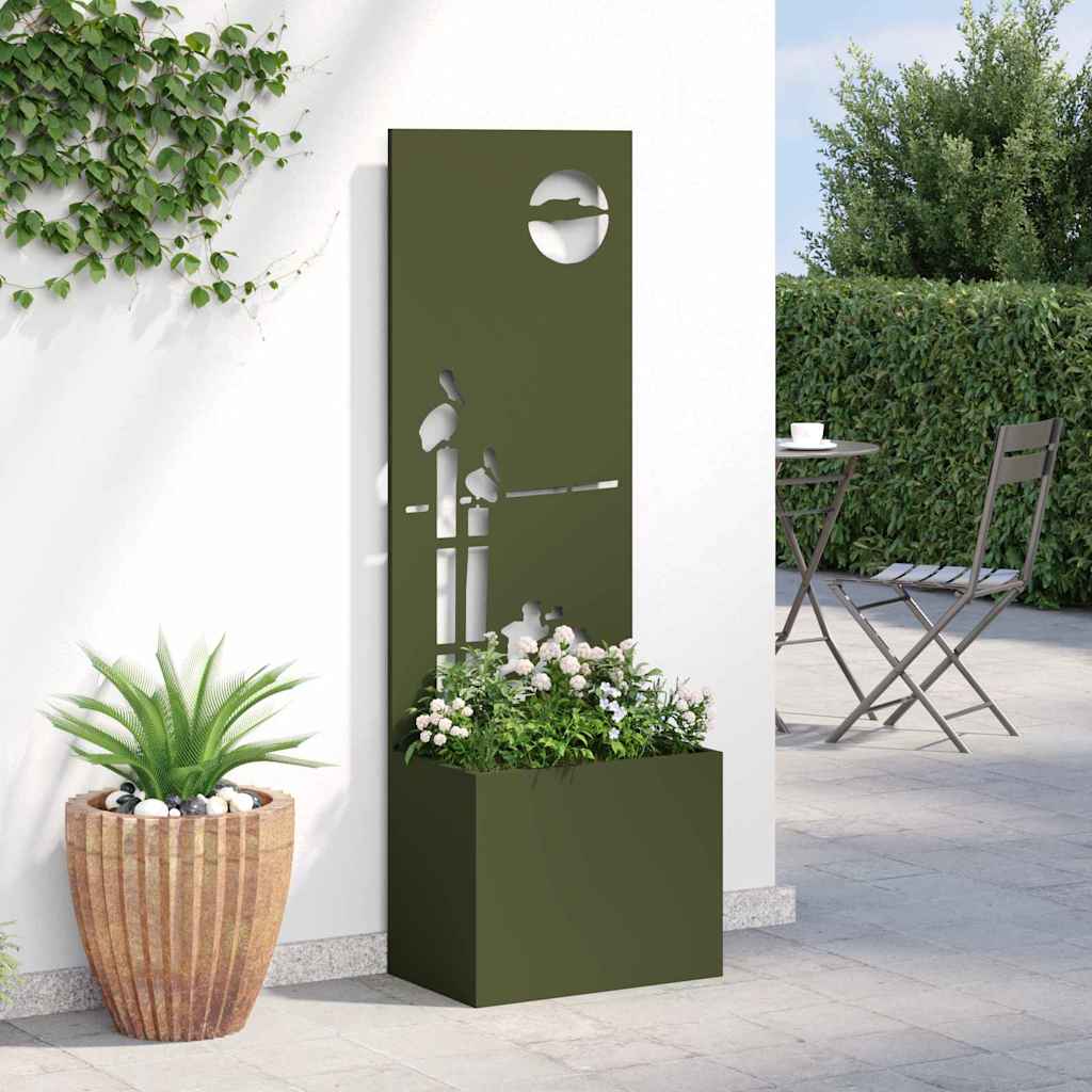 Vaso da Giardino con Pannello Decorativo Oliver verde