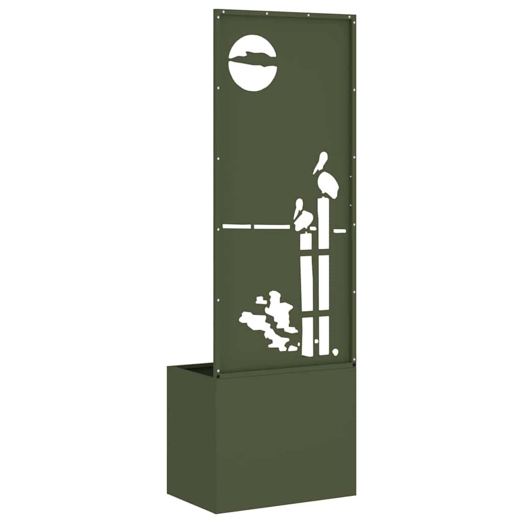 Vaso da Giardino con Pannello Decorativo Oliver verde