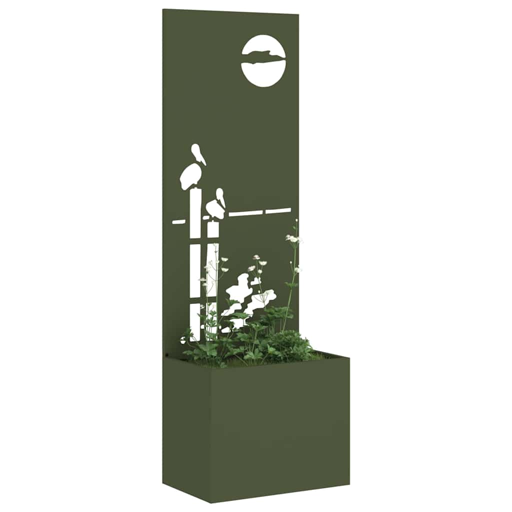 Vaso da Giardino con Pannello Decorativo Oliver verde