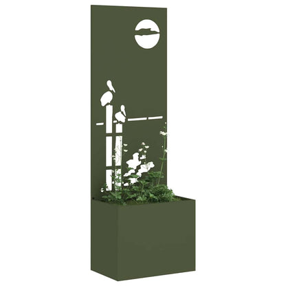 Vaso da Giardino con Pannello Decorativo Oliver verde