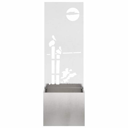 Vaso da Giardino con Pannello Decorativo Argento 50 x 140 cm