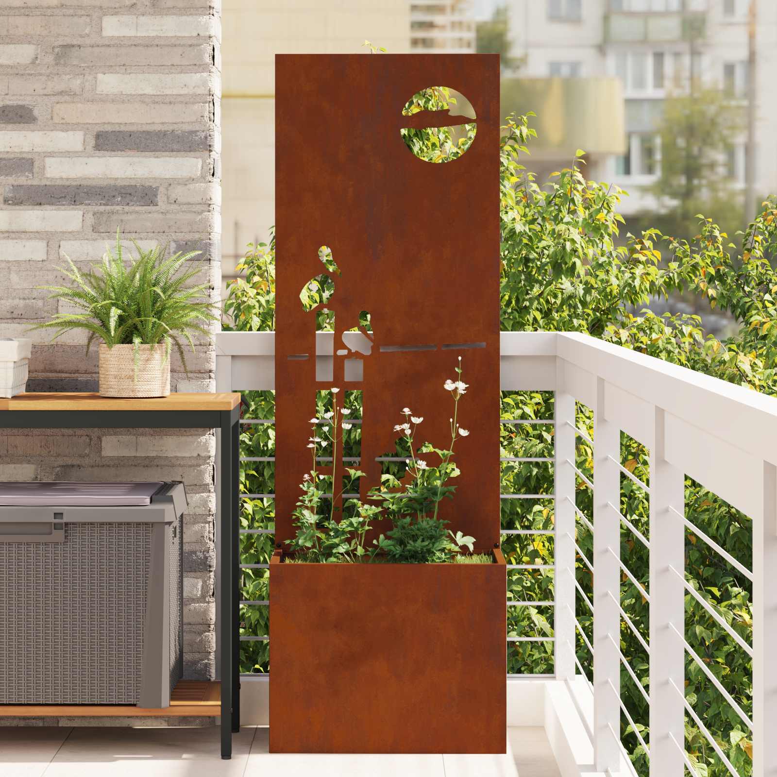 Schermo per privacy in giardino Ruggine 50 x 32 x 150 cm | homemem39