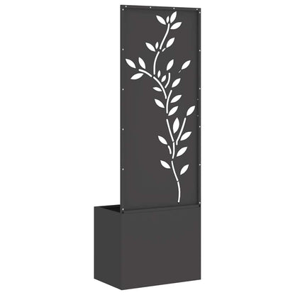Vaso da Giardino con Pannello Decorativo Nero 50 x 140 cm