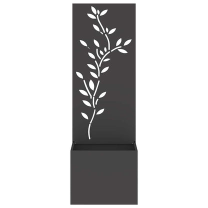 Vaso da Giardino con Pannello Decorativo Nero 50 x 140 cm