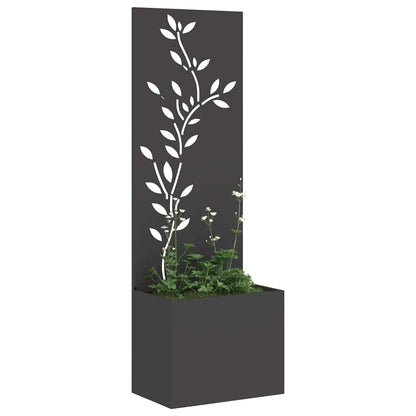 Vaso da Giardino con Pannello Decorativo Nero 50 x 140 cm