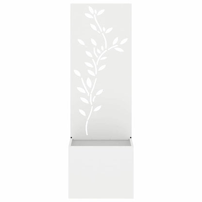 Vaso da Giardino con Pannello Decorativo Bianco 50 x 140 cm